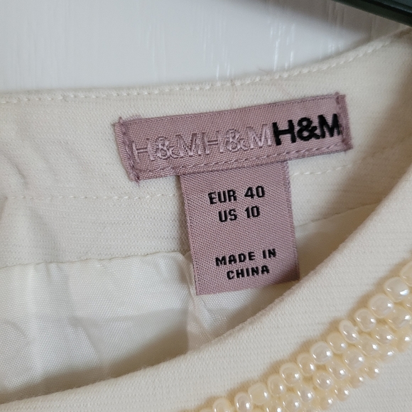 H&M cream pearls dress size 10 - Picture 5 of 5
